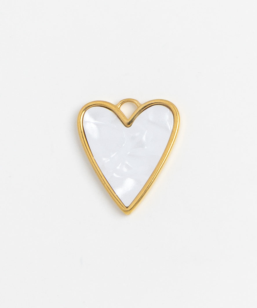 Gold Charm Pearl Heart