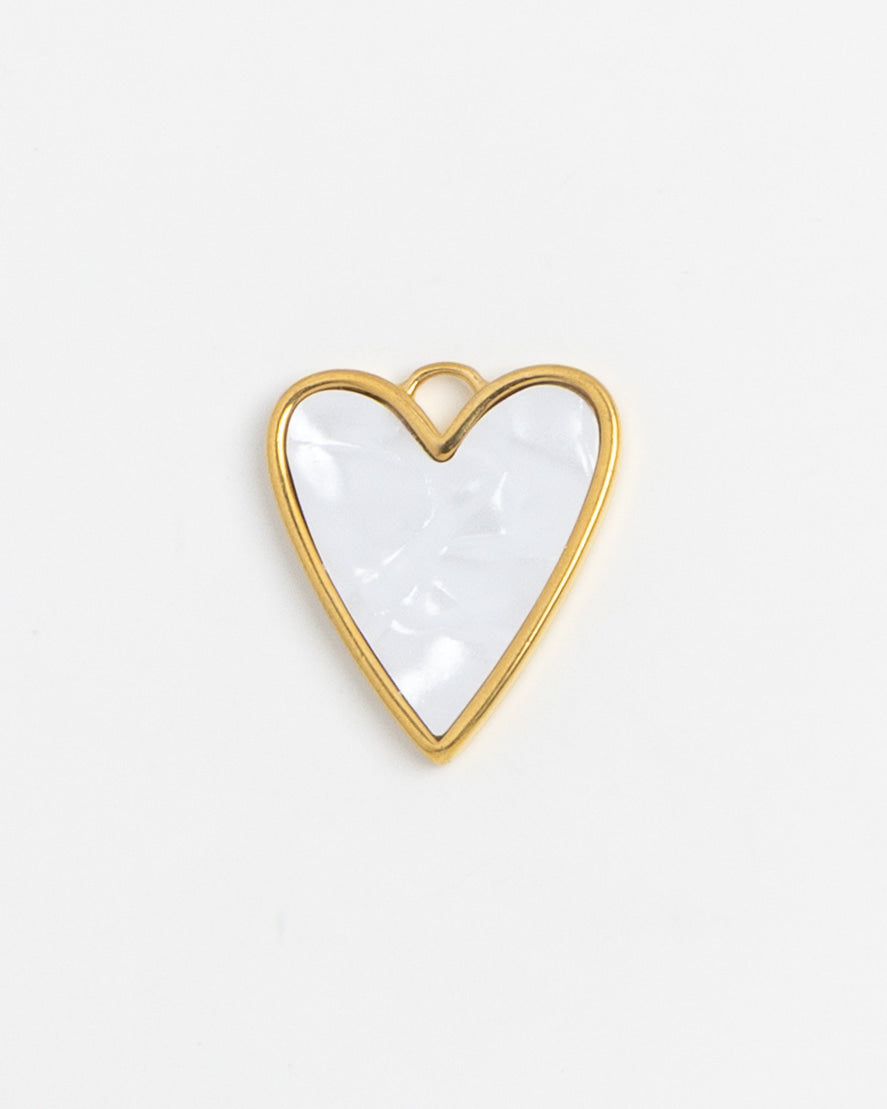 Gold Charm Pearl Heart