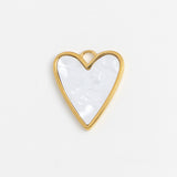 Gold Charm Pearl Heart