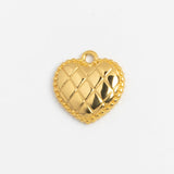 Gold Charm Quilted Heart