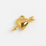 Gold Charm Cupid Heart