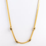 Cleo Necklace - Gold Plated Zircon Eye Chain Necklace