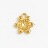 Gold Charm Round Flower