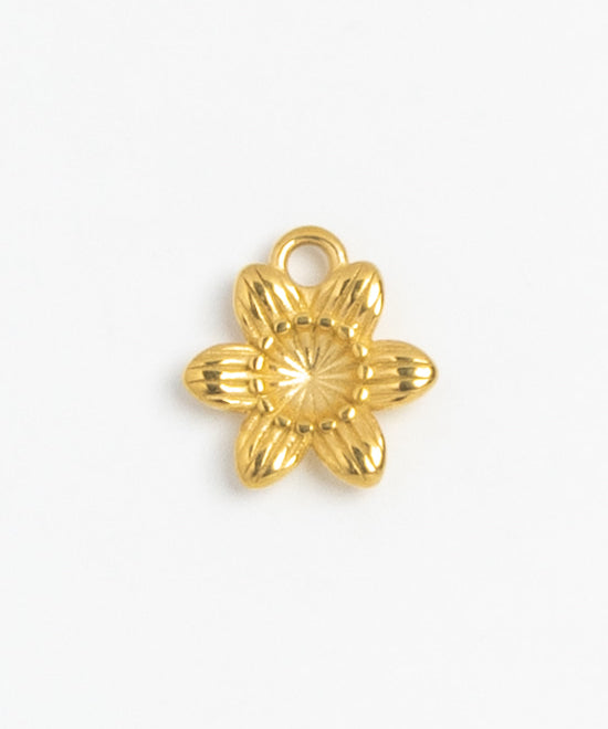 Gold Charm Round Flower