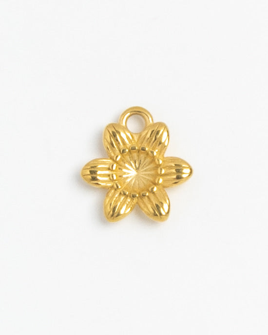 Gold Charm Round Flower