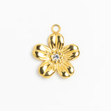 Gold Charm Crystal Flower