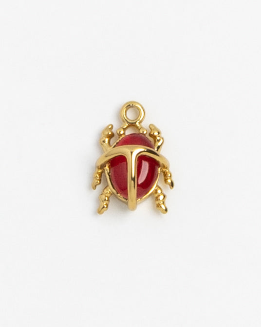 Gold Charm Red Beetle