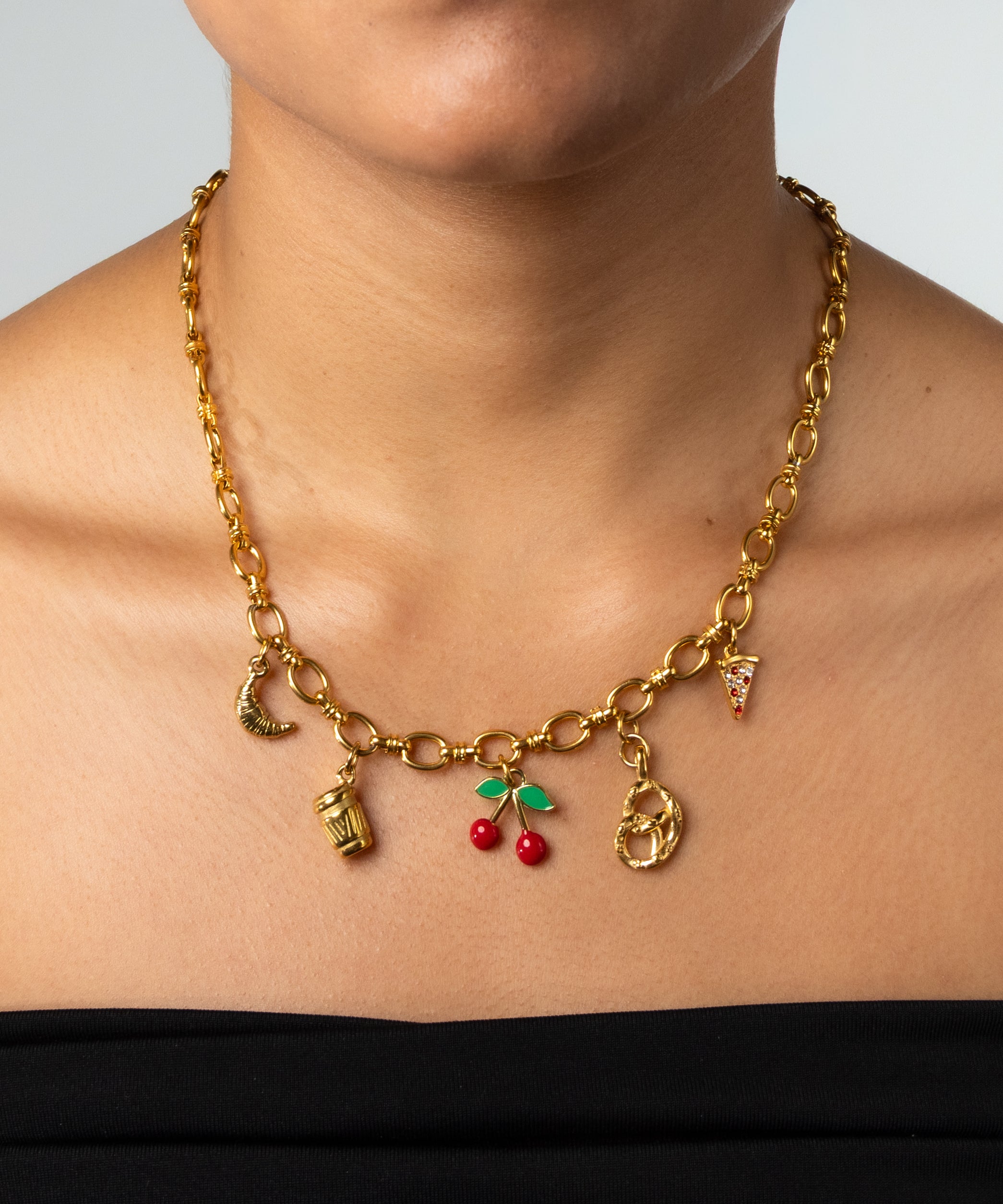 Cravings Gold Charm Necklace