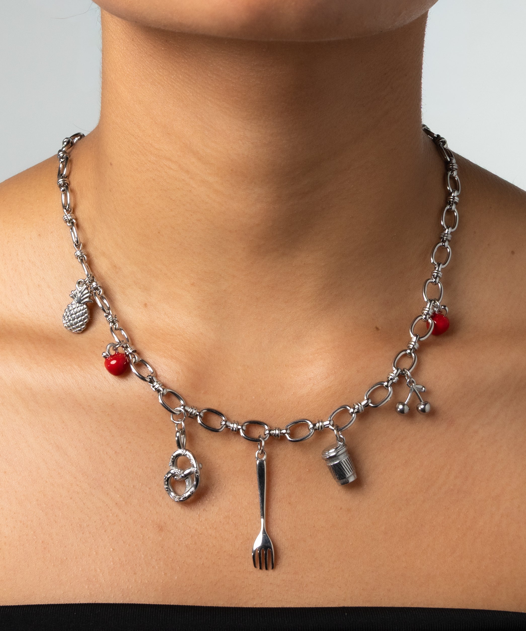 The Market Silver Charm Necklace