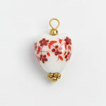 Porcelain Heart Red Flowers