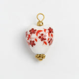 Porcelain Heart Red Flowers