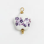 Porcelain Heart Purple Flowers