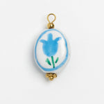 Porcelain Oval Blue Tulip