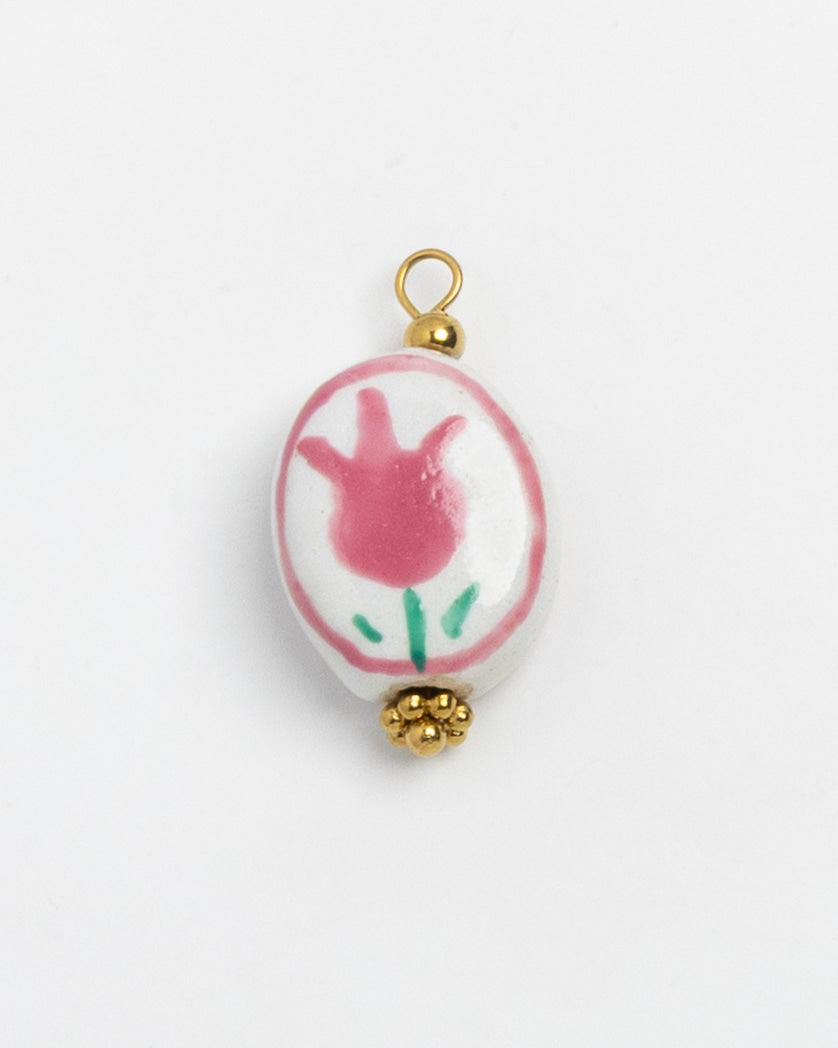 Porcelain Oval Pink Tulip