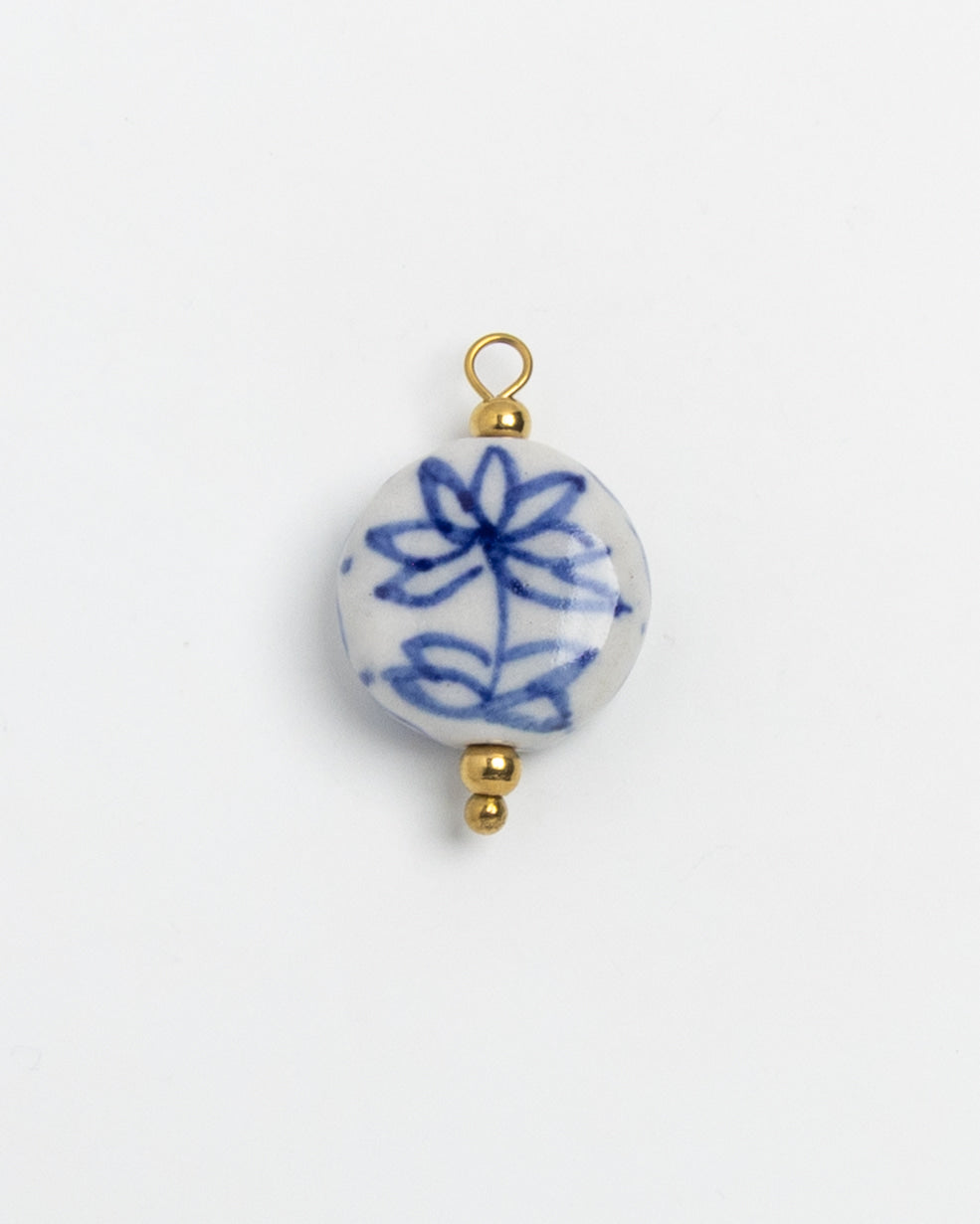 Porcelain Round Blue Bead