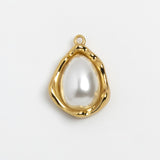 Gold Charm Framed Pearl