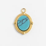 Gold Charm Turquoise Stone