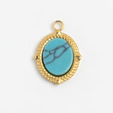 Gold Charm Turquoise Stone