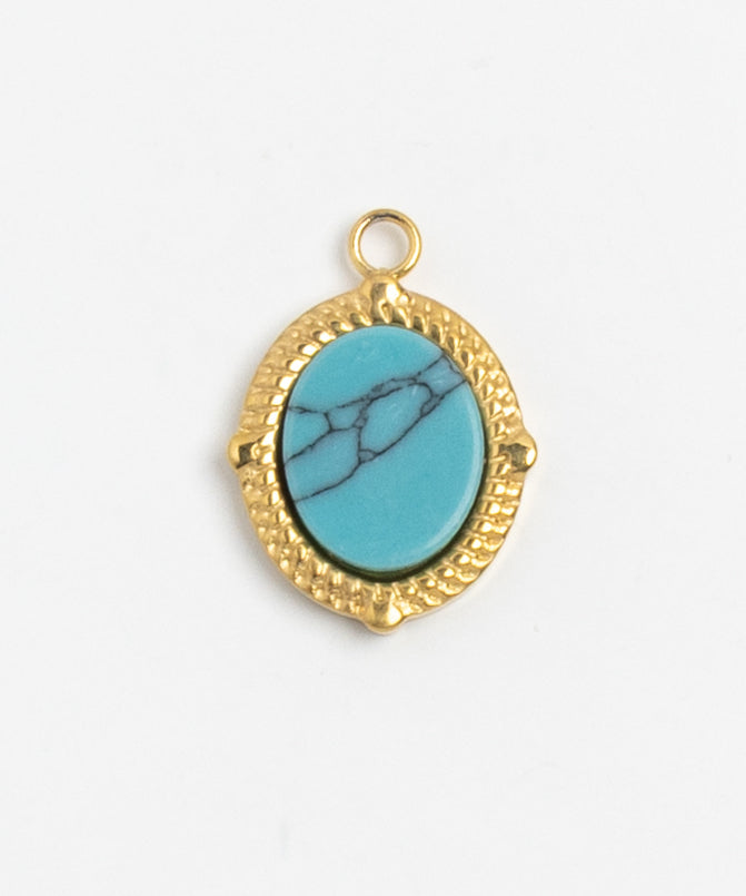 Gold Charm Turquoise Stone