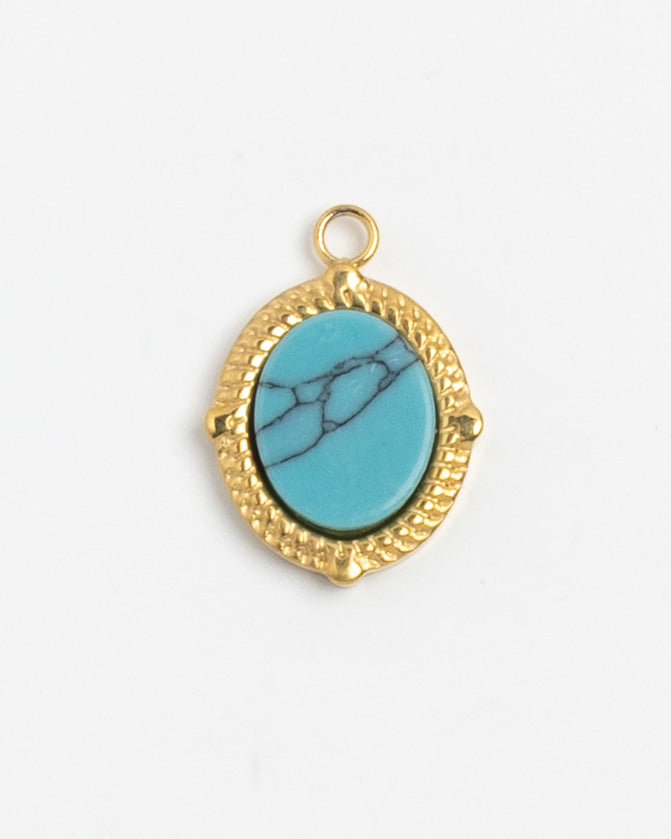 Gold Charm Turquoise Stone