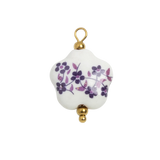 Porcelain Heart Purple Flowers