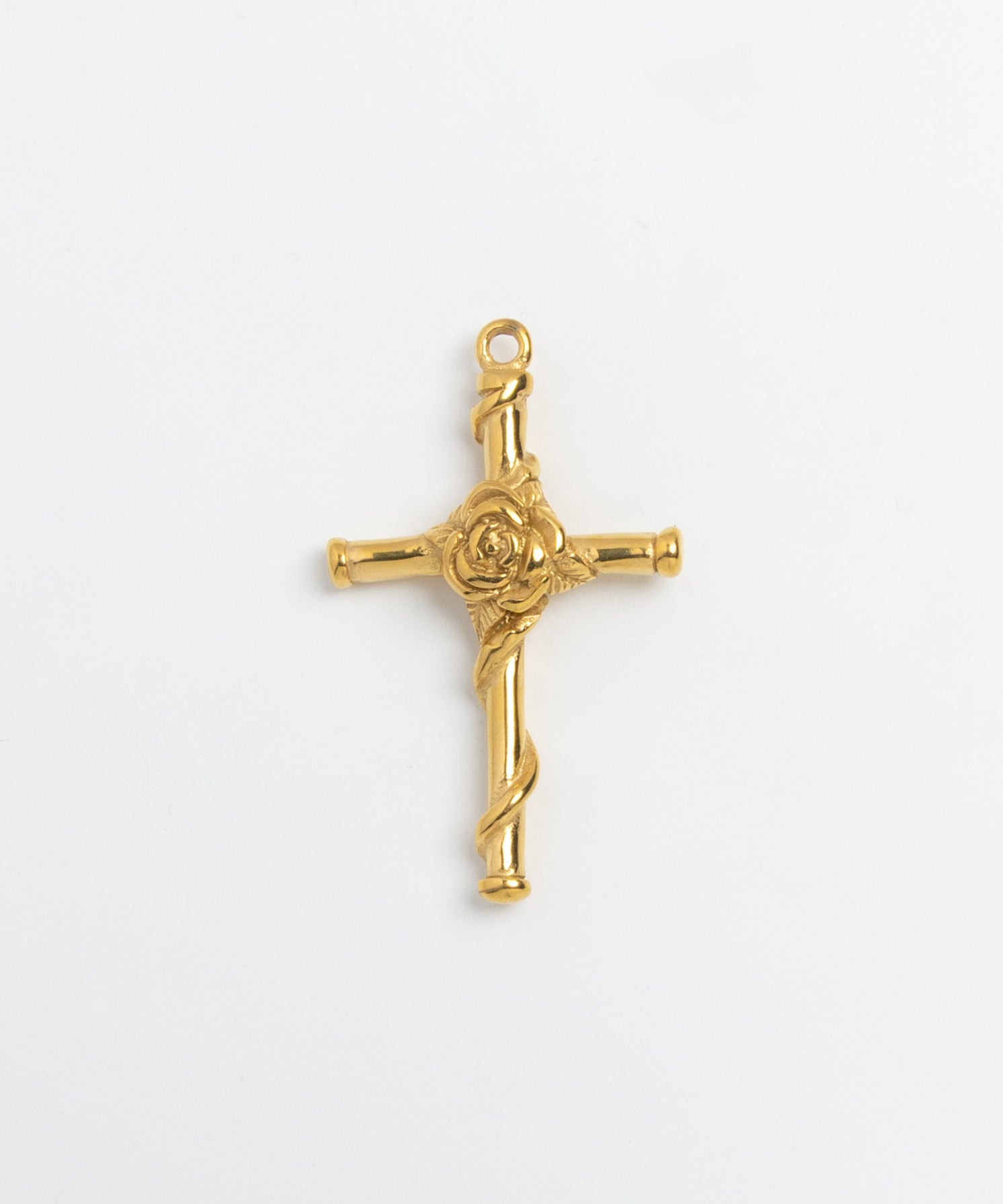 Gold Charm Rose Cross