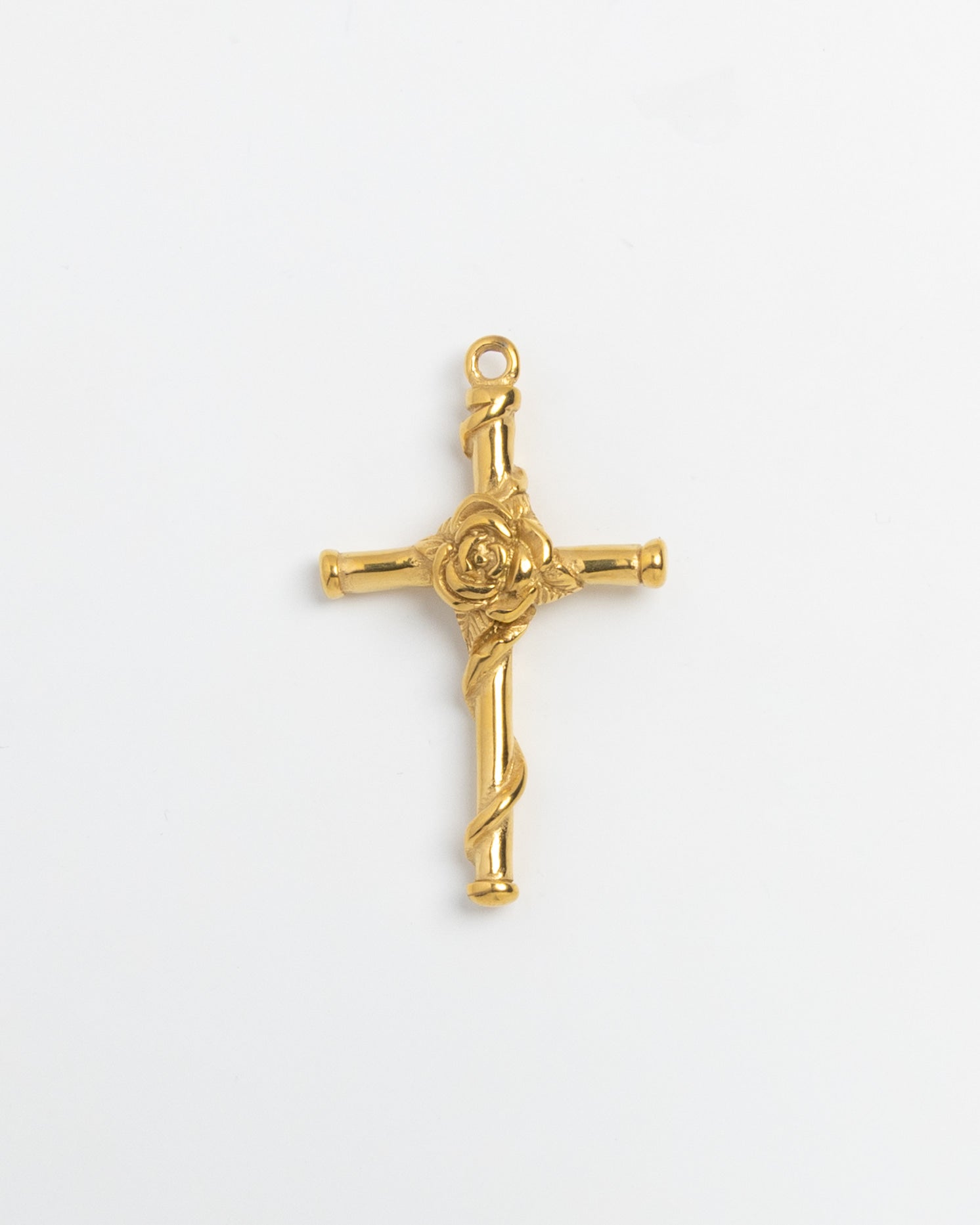 Gold Charm Rose Cross