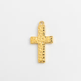 Gold Charm Hammered Cross