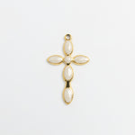 Gold Charm Pearl Cross