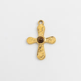 Gold Charm Stone Cross