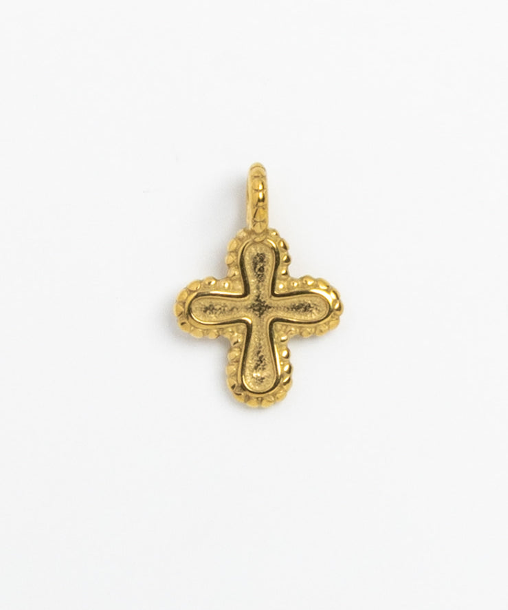 Gold Charm Carved Cross