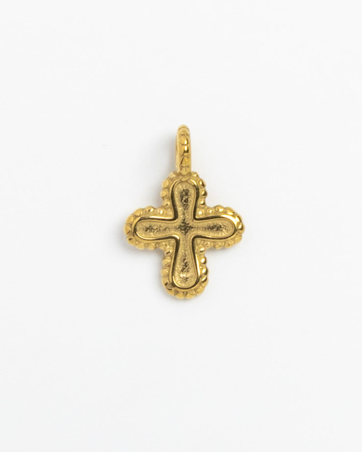 Gold Charm Carved Cross