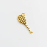 Gold Charm Tennis Racket