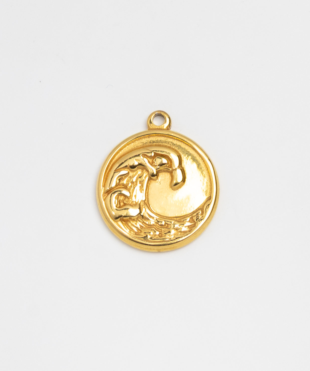 Gold Charm Wave Medallion