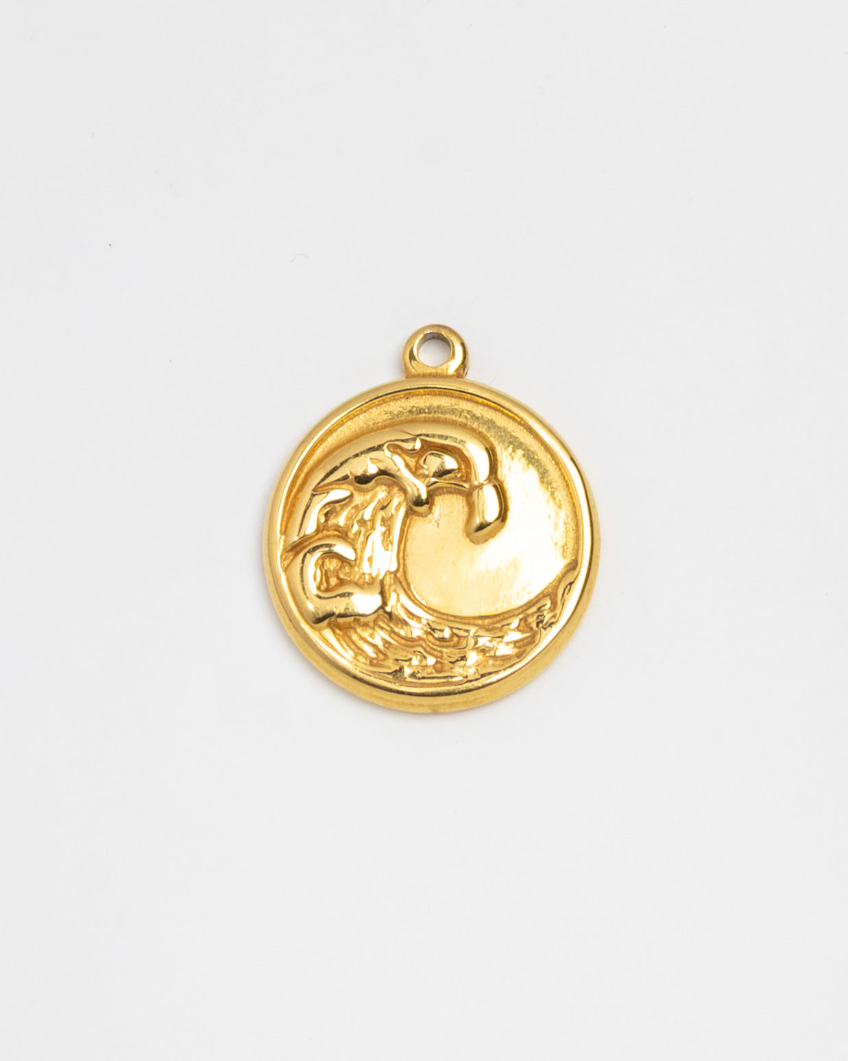 Gold Charm Wave Medallion