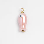 Pink ceramic fish charm