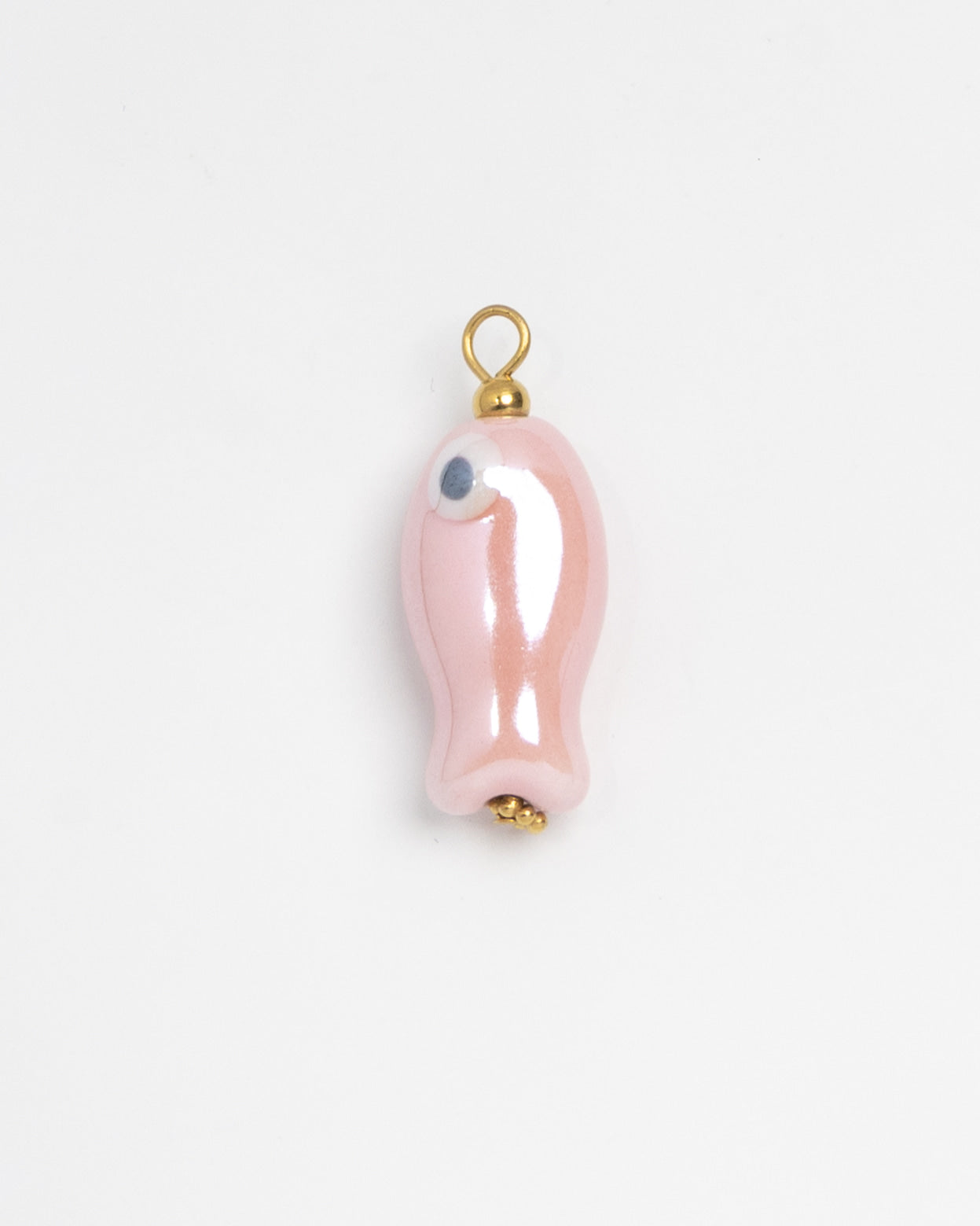 Pink ceramic fish charm