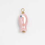 Pink ceramic fish charm