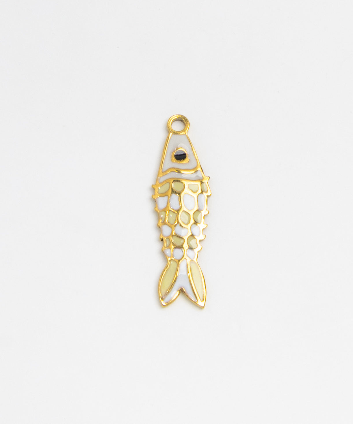 Gold Charm Koi Fish White