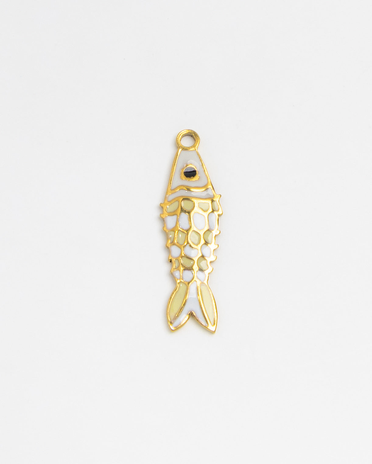 Gold Charm Koi Fish White