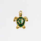Gold Charm Green Turtle