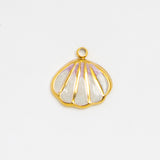 Gold Charm Fan Shell Outline